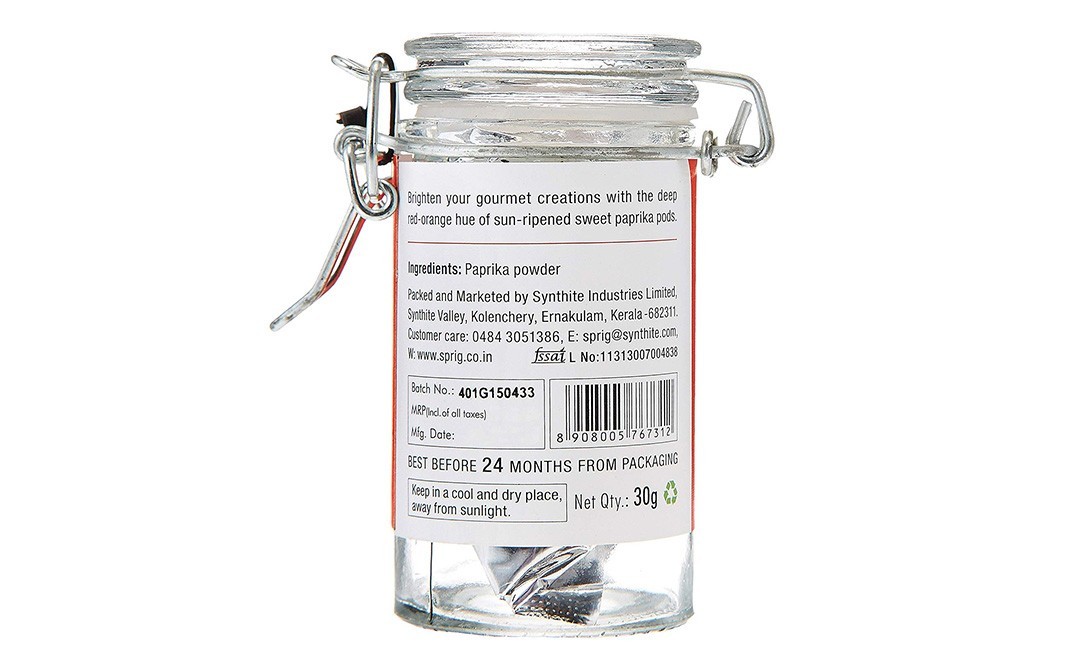 Sprig Sweet Paprika, Mild    Glass Jar  30 grams